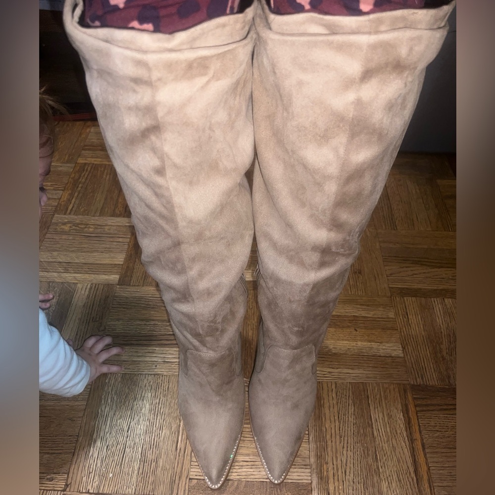 Mix No. 6 Taupe Knee High Heeled Boots